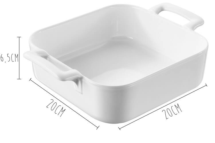 Plat carré profond Revol Belle Cuisine 20x20cm en porcelaine blanche