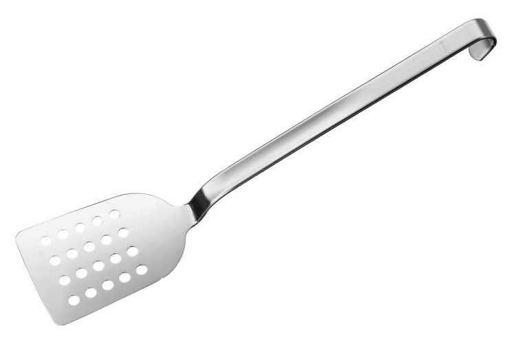 Pelle &agrave; cr&ecirc;pes perfor&eacute;e R&ouml;sle en acier inoxydable avec crochet 33,5cm