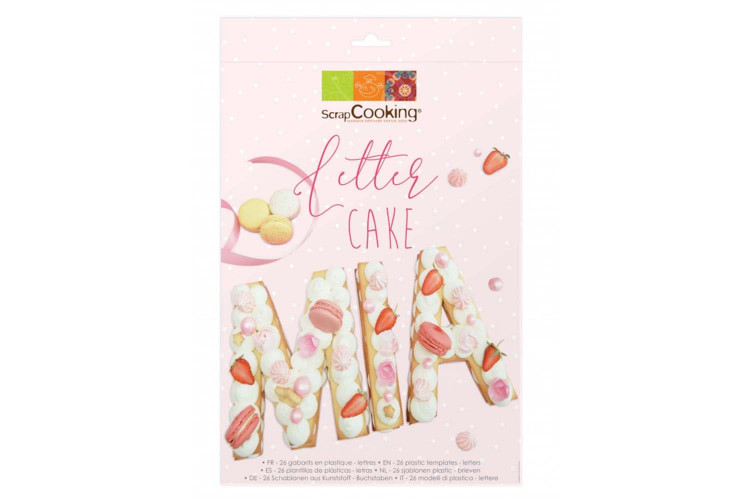 Kit letter cake Scrapcooking 26 gabarits lettres - R&eacute;utilisable