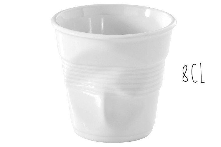 Tasse Revol Espresso Froiss&eacute; 8cl en porcelaine blanche