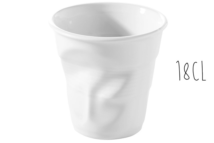 Tasse Revol Cappuccino Froiss&eacute; 18cl en porcelaine blanche