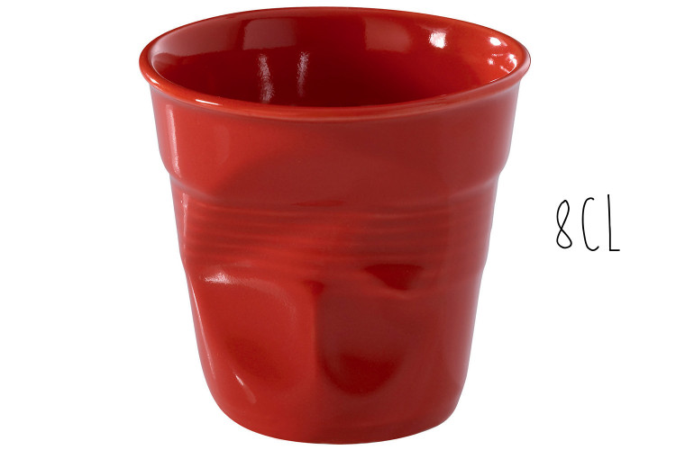 Tasse Revol Espresso Froiss&eacute; 8cl en porcelaine piment
