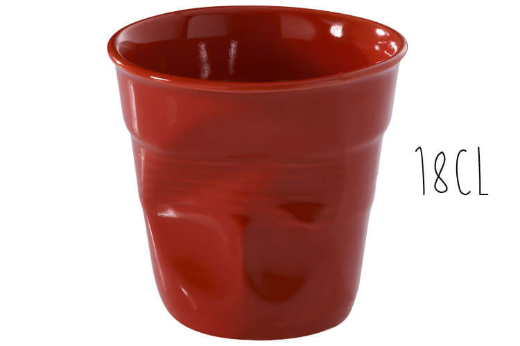 Tasse Revol Cappuccino Froissé 18cl en porcelaine piment