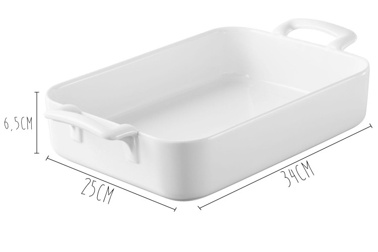 Plat rectangulaire Revol Belle Cuisine 34x25cm en porcelaine blanche