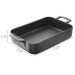 Plat rectangulaire Revol Belle Cuisine 34x25cm en porcelaine noire effet fonte