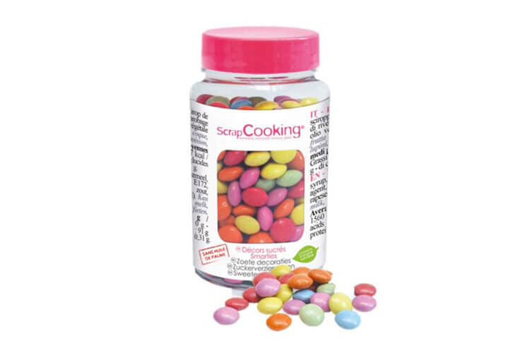 Pot décors sucrés Scrapcooking dragées chocolat multicolore 75g