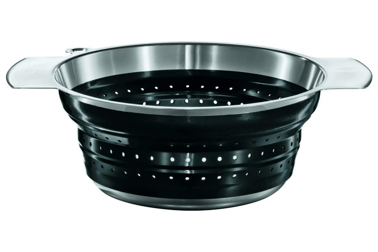 Passoire pliable noire R&ouml;sle en acier et silicone - Diam&egrave;tre 24cm
