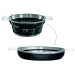 Passoire pliable noire Rösle en acier et silicone - Diamètre 24cm