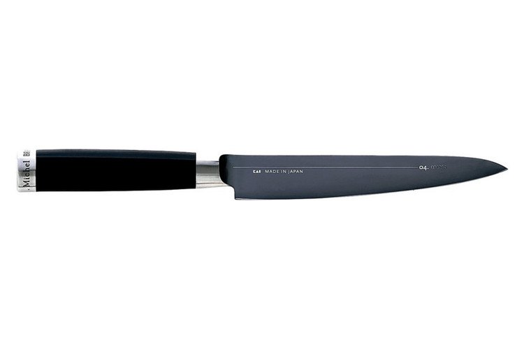 Couteau &agrave; poisson Kai Michel Bras n&deg;2 15cm acier inox SG2 + fourreau en bois