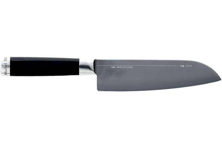 Couteau Santoku Kai Michel Bras 23cm n&deg;4 acier inox SG2 + fourreau en bois