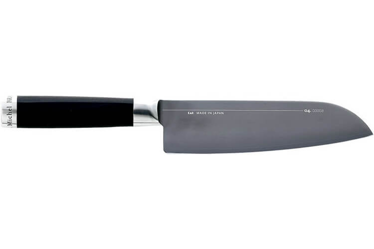 Couteau Santoku Kai Michel Bras 23cm n°4 acier inox SG2 + fourreau en bois