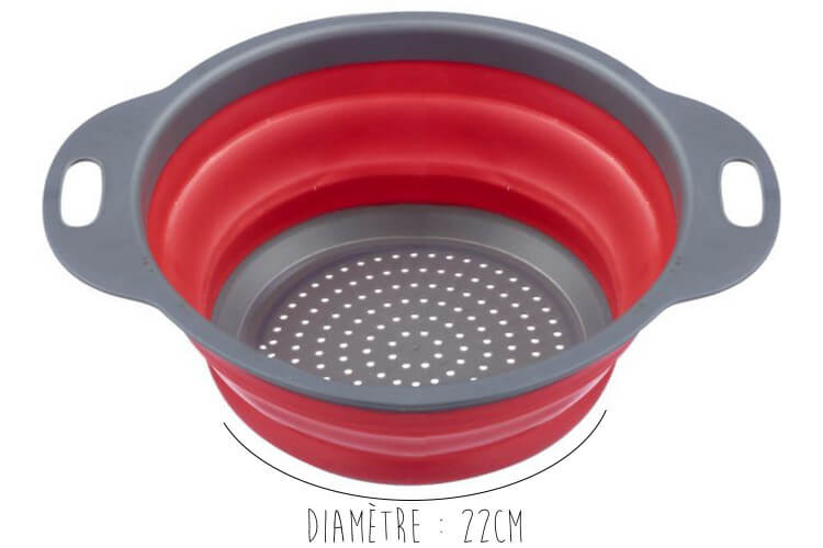 Passoire pliable Westmark ø22cm rouge et grise
