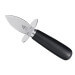 Couteau à huîtres Triangle manche bois laqué noir lame et garde inox