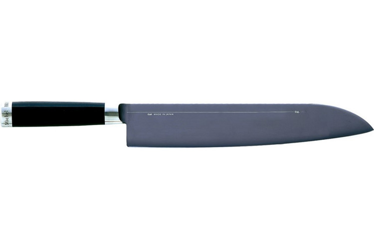 Couteau &agrave; viande Kai Michel Bras 26,5cm n&deg;6 acier inox SG2 + fourreau en bois