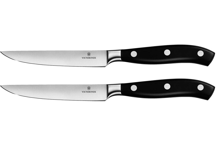 Set 2 couteaux steak Victorinox Grand Ma&icirc;tre forg&eacute; 12cm manche en POM