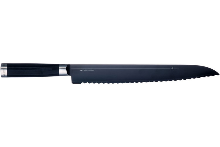 Couteau &agrave; pain Kai Michel Bras 28,5cm n&deg;9 acier inox SG2 + fourreau en bois