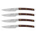 Coffret 4 couteaux à steak Icel lame dentelée 11cm manche incurvé en bois