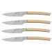Coffret 4 couteaux à steak Icel lame dentelée 11cm manche bois d'érable