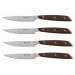 Coffret 4 couteaux à steak Icel lame dentelée 11cm manche droit en bois