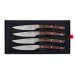 Coffret 4 couteaux à steak Icel lame dentelée 11cm manche incurvé en bois