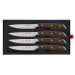 Coffret 4 couteaux à steak Icel lame dentelée 11cm manche droit en bois