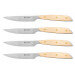 Coffret 4 couteaux à steak Icel lame dentelée 11cm manche droit bois d'érable