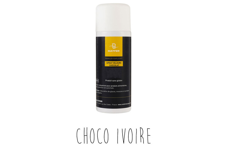 Spray velours pour p&acirc;tisserie Matfer choco ivoire 400ml