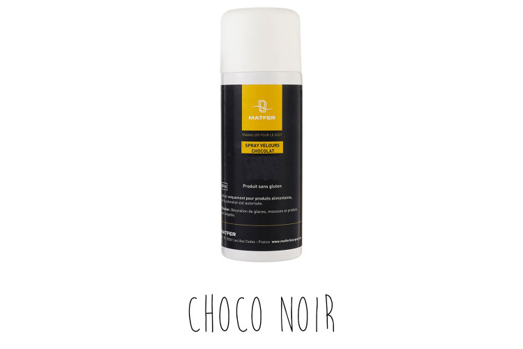 Spray velours pour p&acirc;tisserie Matfer choco noir 400ml 