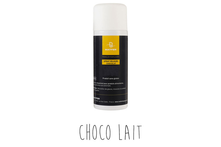 Spray velours pour p&acirc;tisserie Matfer choco lait 400ml