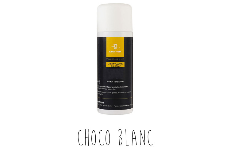 Spray velours pour p&acirc;tisserie Matfer choco blanc 400ml