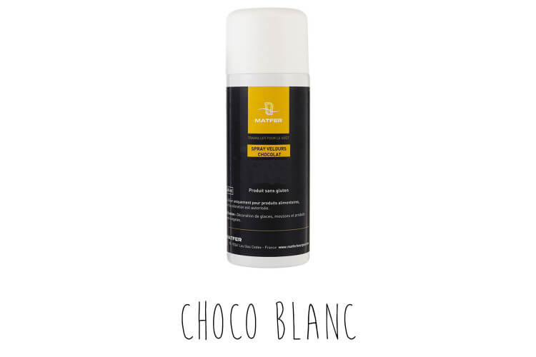 Spray velours pour pâtisserie Matfer choco blanc 400ml
