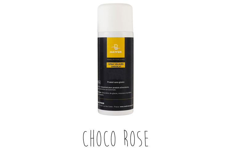 Spray velours pour p&acirc;tisserie Matfer choco rose 400ml