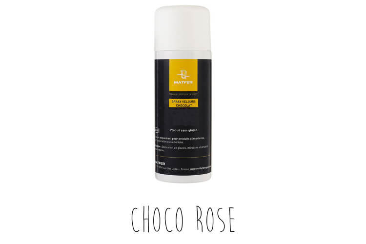 Spray velours pour pâtisserie Matfer choco rose 400ml