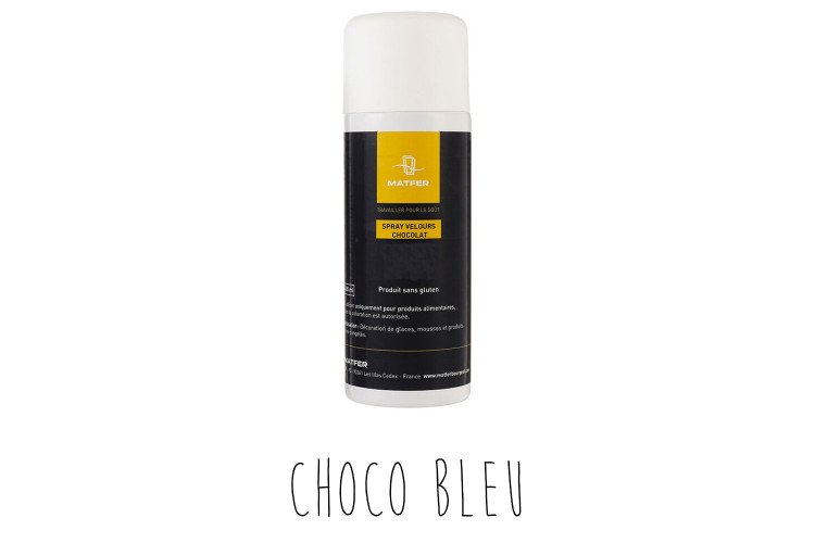 Spray velours pour p&acirc;tisserie Matfer choco bleu 400ml