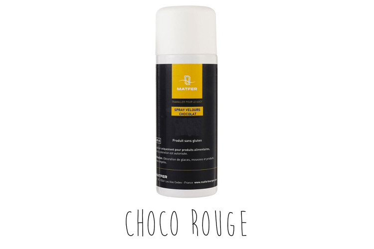 Spray velours pour p&acirc;tisserie Matfer choco rouge 400ml