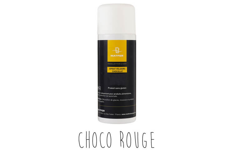 Spray velours pour pâtisserie Matfer choco rouge 400ml
