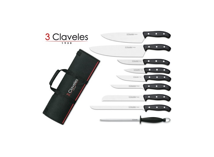 Malette de 9 couteaux DOMVS + un fusil 3 Claveles