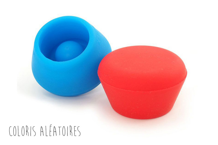 2 bouchons &agrave; champagne Pulltex en silicone color&eacute;