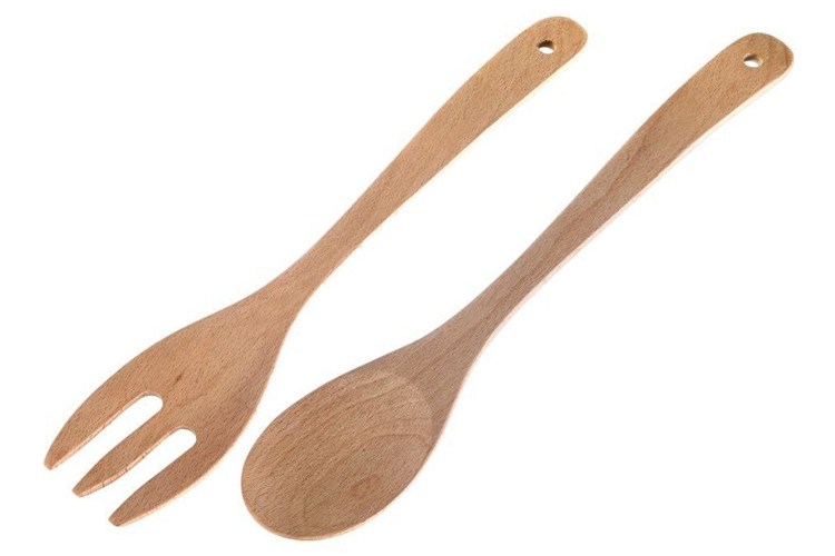 Set de 2 couverts &agrave; salade Westmark Woody 30cm