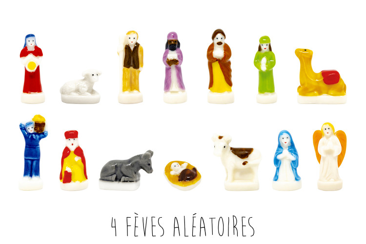 Set 4 f&egrave;ves santon pour galette des rois