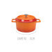 Mini cocotte en fonte émaillée ronde Agnelli Slowcook orange avec couvercle