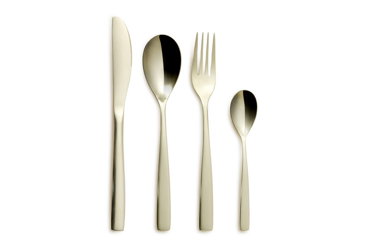 M&eacute;nag&egrave;re 24 pi&egrave;ces Comas BCN Colors Champagne acier inox 18/0