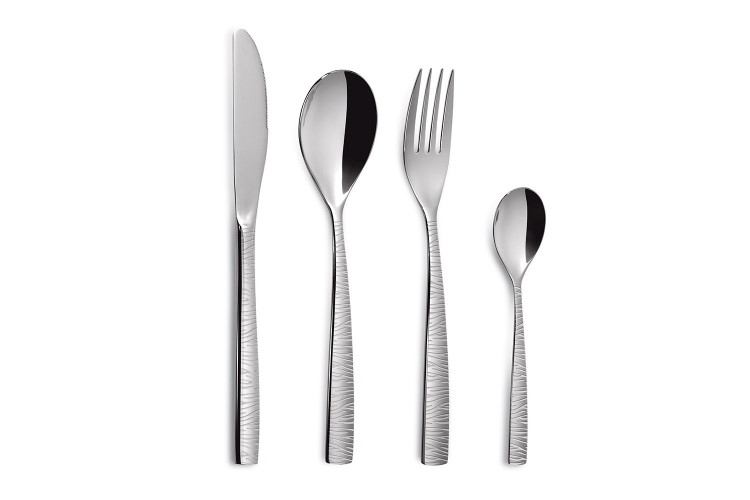 M&eacute;nag&egrave;re 24 pi&egrave;ces Comas BCN Martel&eacute; acier inox 18/0