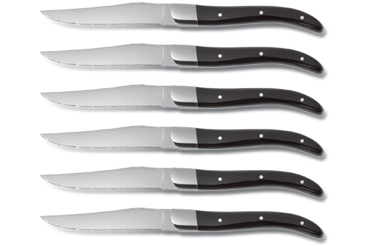 Coffret 6 couteaux &agrave; steak Comas ACR Noir acier inox 13/0