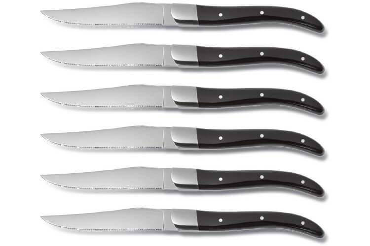 Coffret 6 couteaux à steak Comas ACR Noir acier inox 13/0
