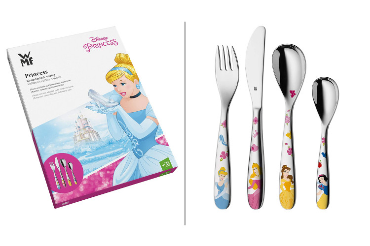 Couverts enfant 4 pi&egrave;ces WMF Disney&copy; Princesses en acier inox 18/10 Cromargan
