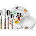 Coffret couvert et vaisselle enfant 6 pièces WMF Mickey Mouse acier inox 18/10 et porcelaine