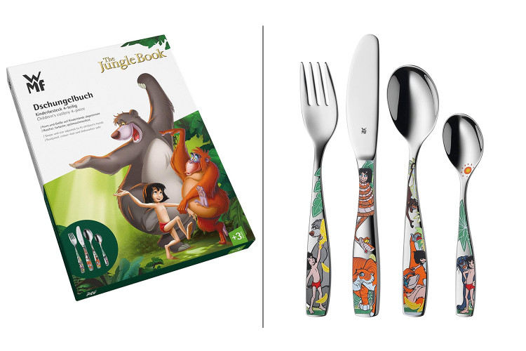 Couverts enfant 4 pi&egrave;ces WMF Le Livre de la Jungle en acier inox 18/10 Cromargan