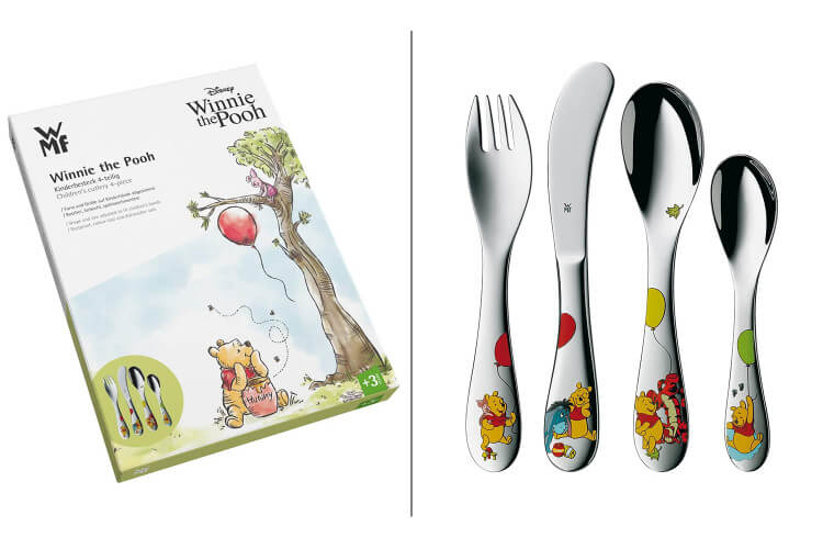 Couverts enfant 4 pièces WMF Winnie l'Ourson en acier inox 18/10 Cromargan