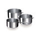 Set de 3 casseroles Beka Evolution en inox 16, 18 et 20cm - Poignée amovible incluse
